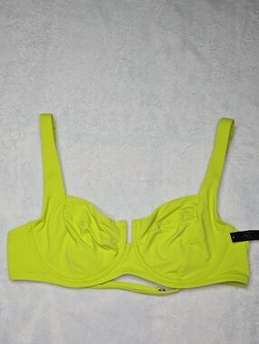 Victoria's Secret Essential Full-Coverage Bikini Top Sz 36DD NWT Neon Yellow